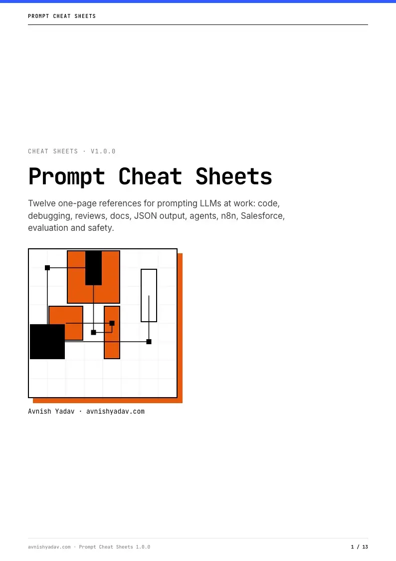 The cover of the cheat sheet PDF.