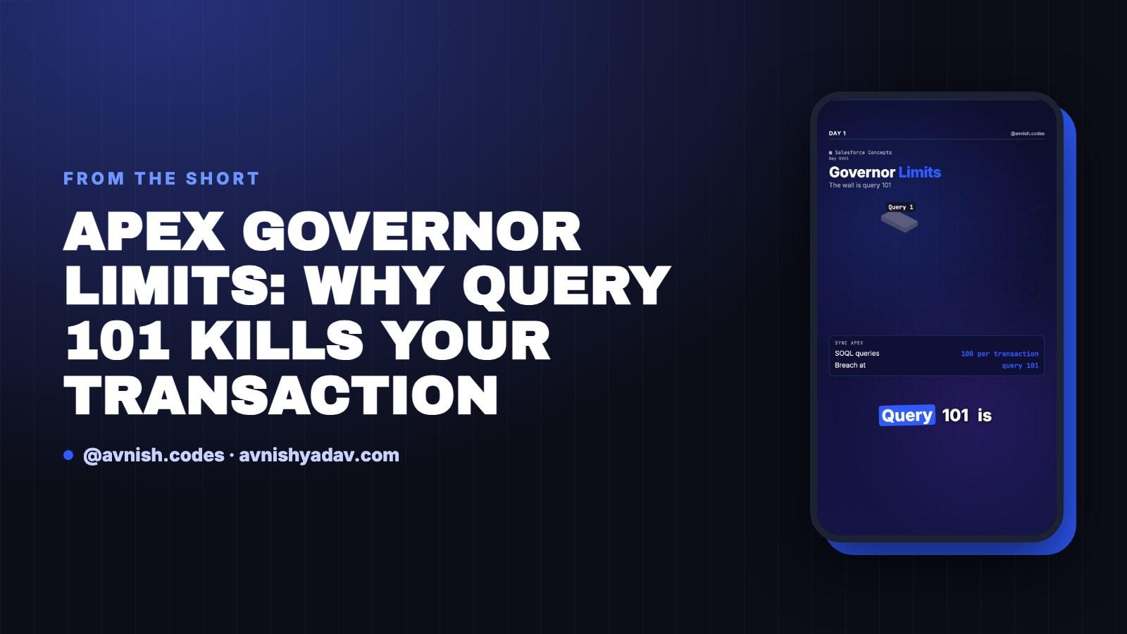 Apex Governor Limits: Why Query 101 Kills Your Transaction